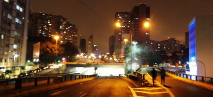 Ville, Brésil, buildings, nuit, Sao Paulo