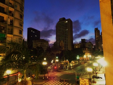 Nuit, Brésil, ville, ambiance, buildings, Sao Paulo